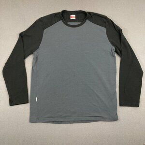 IceBreaker Merino Bodyfit 260 Men's XL Grey & Black Wool Long Sleeve Crew